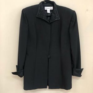 Christian Dior Beaded Trim Boyfriend Blazer